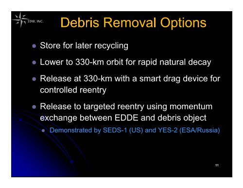 ElectroDynamic Debris Eliminator (EDDE) - Star Technology and ...