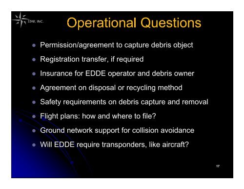 ElectroDynamic Debris Eliminator (EDDE) - Star Technology and ...