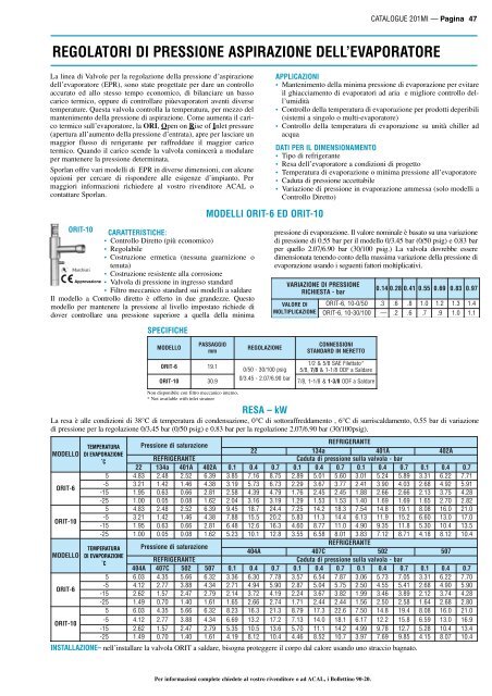 VALVOLE D'ESPANSIONE TERMOSTATICHE