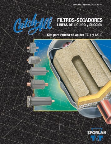 filtros secadores linea de succion