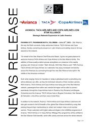 avianca, taca airlines and copa airlines join star alliance