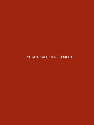 VI. AUTOGRAPHEN-LITERATUR - J.A. Stargardt