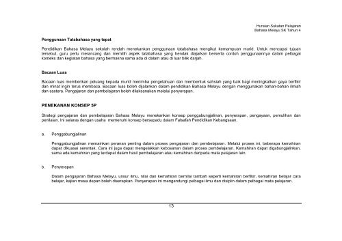 Huraian Sukatan Pelajaran Bahasa Melayu Tahun 4 - Kementerian ...