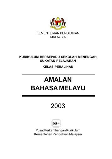 AMALAN BAHASA MELAYU 2003 - Kementerian Pelajaran Malaysia