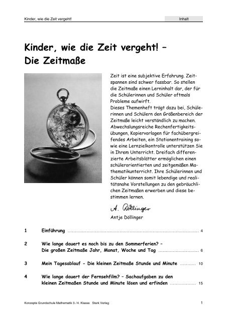 Kinder, wie die Zeit vergeht! – Die Zeitmaße - STARK Verlag