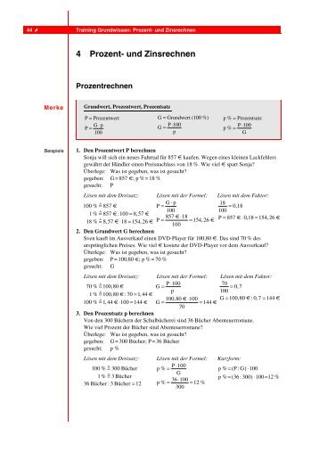4 Prozent- und Zinsrechnen - STARK Verlag