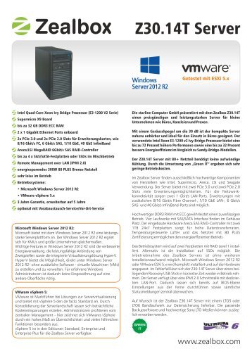 Zealbox Server Z30.14T Datenblatt (PDF) - starline Computer GmbH