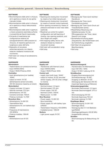 SiStema di motorizzazione per movimento complanare a due ante ...