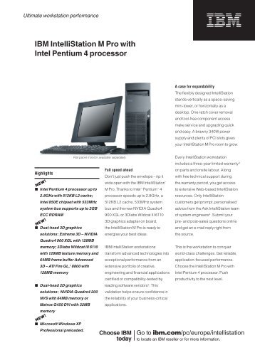 IBM IntelliStation M Pro with Intel Pentium 4 processor