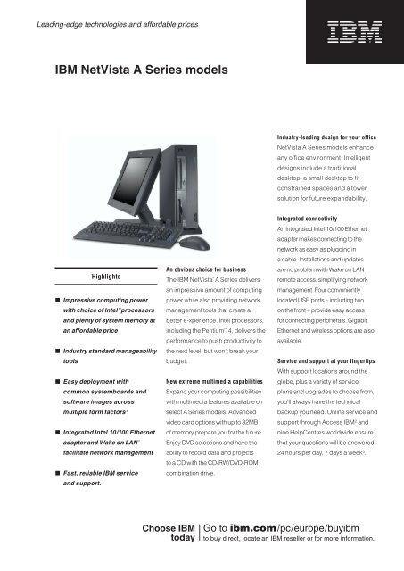 IBM NetVista A Series models