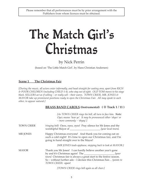 Match Girls Christmas Script sample - Starshine Music