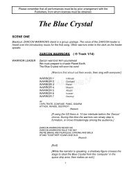 The Blue Crystal script sample - Starshine Music