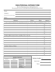 PARA PERSONAL EXPENSE FORM