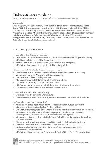 20071122 Protokoll BDKJ ... - Jugendreferat.net