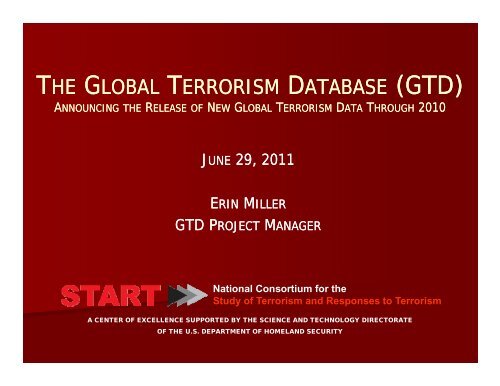 the global terrorism database (gtd) - START - National Consortium ...