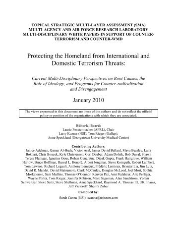 Protecting the Homeland from International and Domestic Terrorism ...