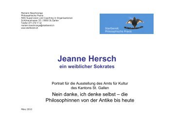 Jeanne Hersch, Biografie - Mariann Baschnonga ... - Startbereit