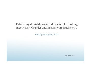 Erfahrungsbericht zwei Jahre nach GrÃ¼ndung - Startup-muenchen.de