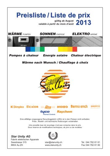 Elektro-Heizsysteme - Star Unity AG