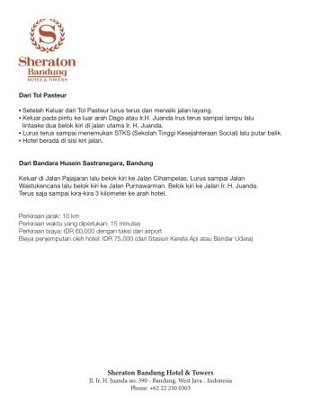 Sheraton Bandung Hotel & Towers - Starwood Hotels & Resorts