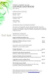 Lobby Lounge Bar Karte