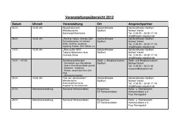 VeranstaltungsÃ¼bersicht 2012 - Stadt StaÃfurt