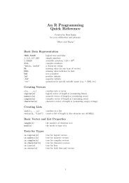 An R Programming Quick Reference