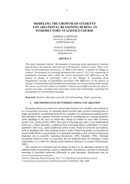 modeling the growth of students' covariational reasoning during an ...