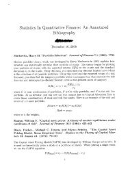 Statistics In Quantitative Finance: An Annotated Bibliography