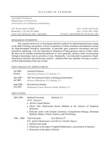 Full CV (pdf) - Department of Statistics