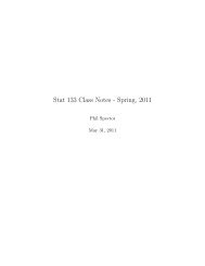 Stat 133 Class Notes - Spring, 2011 - Department of Statistics ...