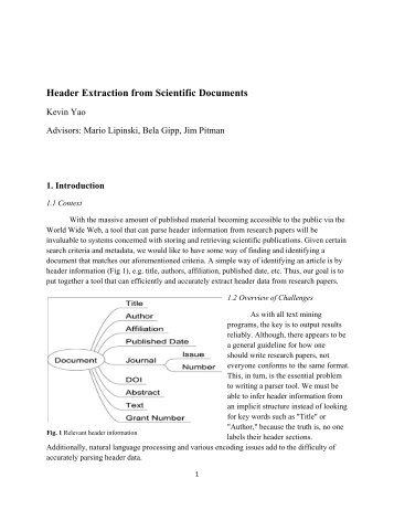 Header Extraction from Scientific Documents