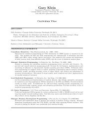 CV - Department of Statistics - Carnegie Mellon University