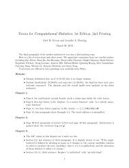 Errata for Computational Statistics, 1st Edition, 2nd Printing