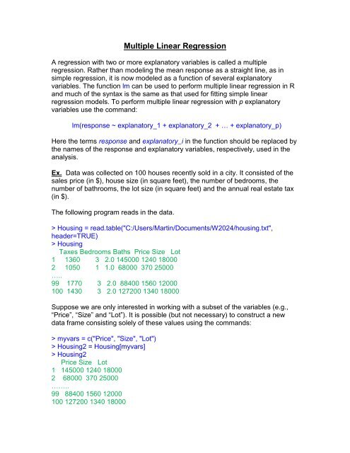 Multiple Linear Regression
