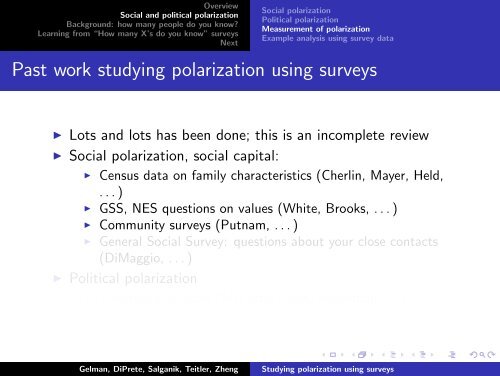 How many X's do you know'' surveys - Columbia University