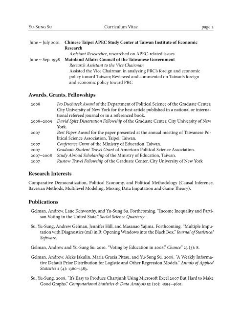 curriculum vitae - Department of Statistics - Columbia University