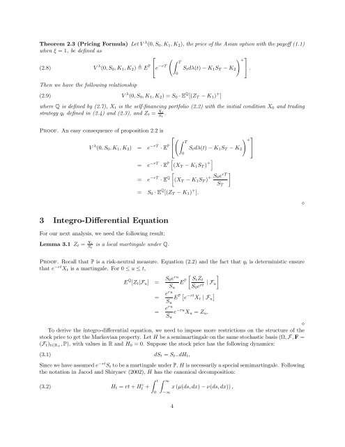 Pricing Asian Options in a Semimartingale Model - Department of ...