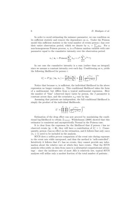 The Self-Controlled Case Series - Department of Statistics ...