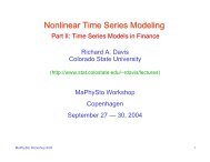 Lectures for Part II: Time Series Models in Finance
