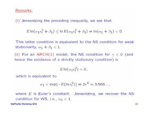 Lectures for Part II: Time Series Models in Finance