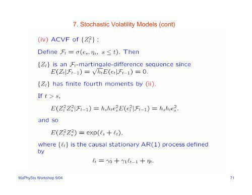 Lectures for Part II: Time Series Models in Finance