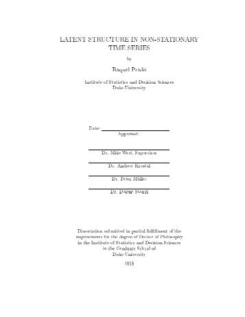 latent structure in non-stationary time series - Department of ...