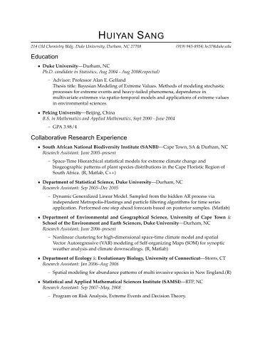 Open CV.pdf - Department of Statistical Science - Duke University