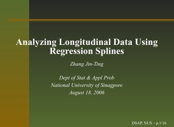 Analyzing Longitudinal Data Using Regression Splines