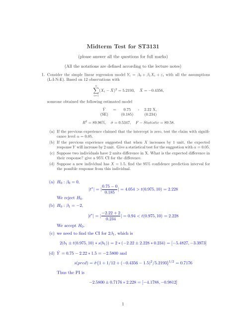 Midterm Test for ST3131