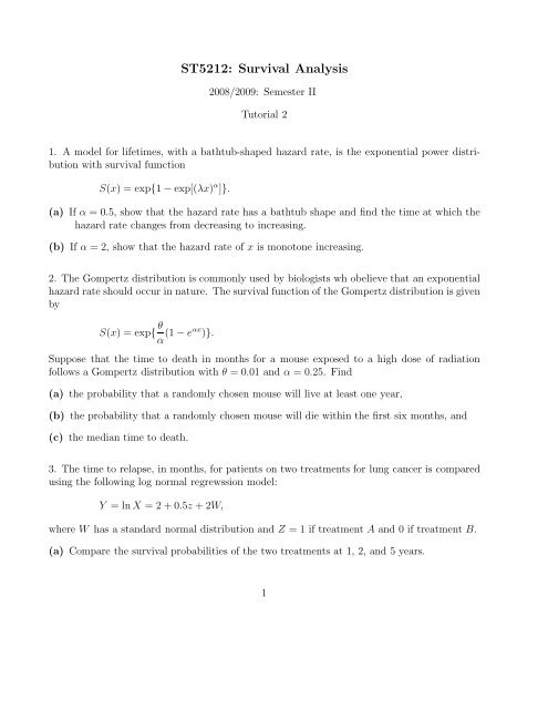 ST5212: Survival Analysis