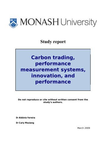 Carbon trading, performance measurement systems, innovation ...