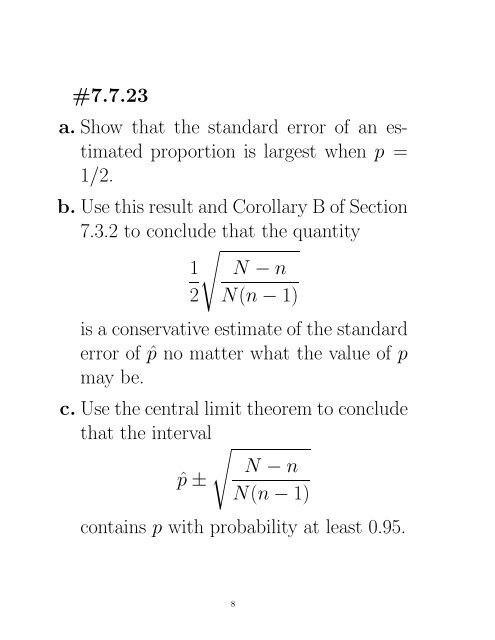 TUTORIAL 2 SOLUTIONS #7.7.11 Consider a population of size four ...