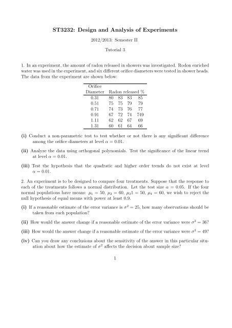 Tutorial 3 The Department Of Statistics And Applied Probability Nus